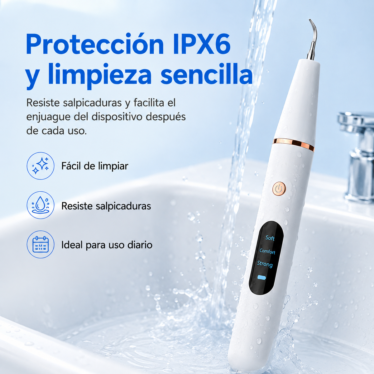 Electric Ultrasonic Tooth Stain Remover with LED Light & 3 Cleaning Modes for At-Home Dental Care | Thomler