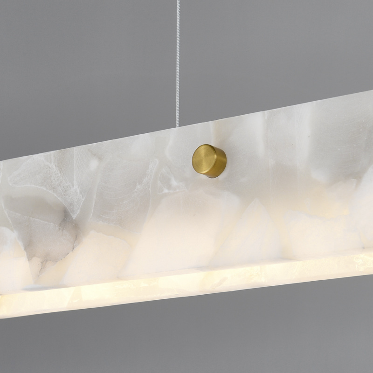 Stone Bar Chandelier with Integrated LED – Brushed Gold Hardware for Kitchen Island & Dining Tables | Thomler