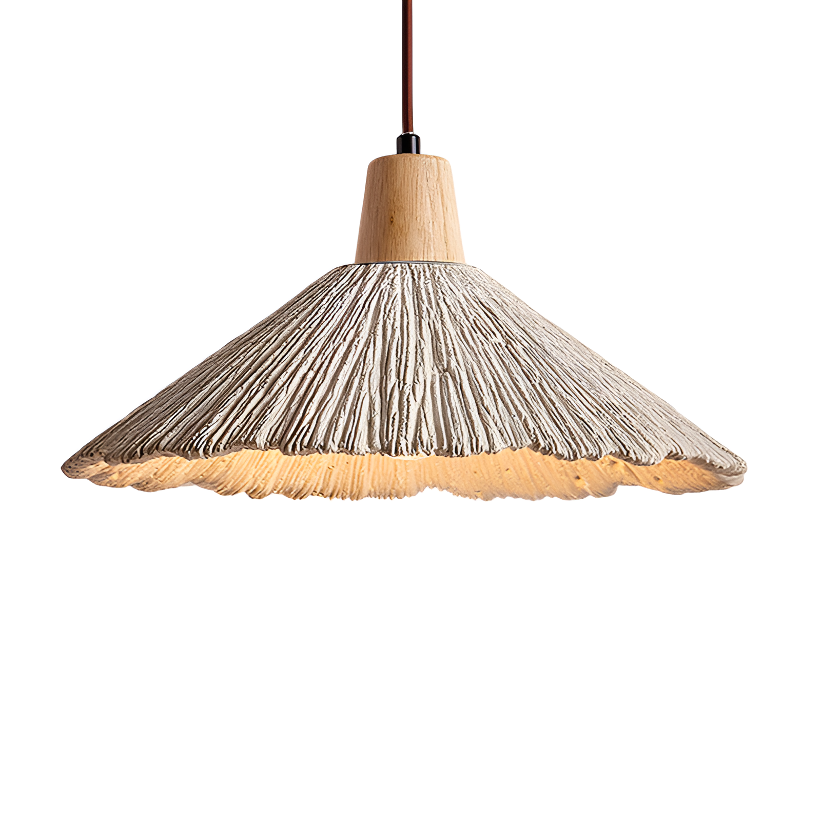 Pendant Light Cement 13.8 in Cream Dining Room Kitchen Island Hanging Ceiling Minimalist Wabi Sabi Rustic Fixture | Thomler