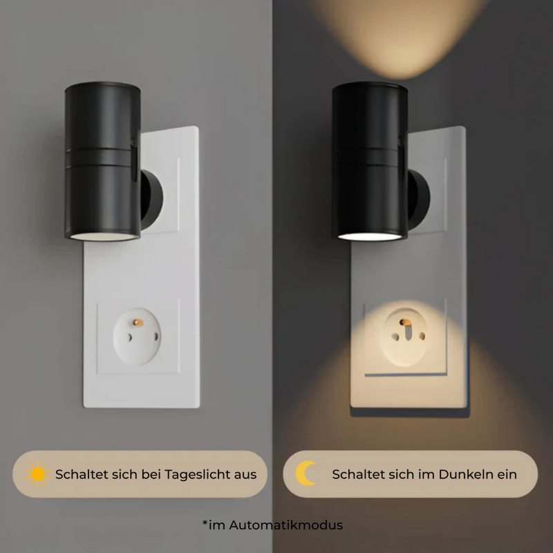 Plug-In Dimmable Night Light with Auto Sensor – Adjustable LED Wall Lamp for Bedroom, Hallway & Bathroom | Thomler