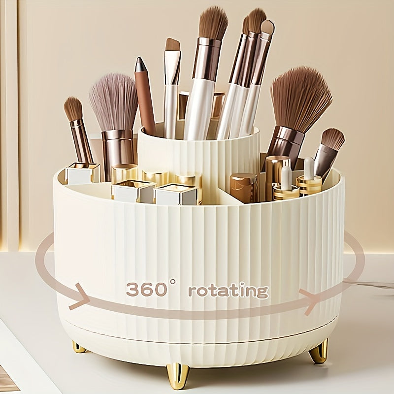 Rotating Makeup Organizer with 5 Storage Compartments – Swivel Cosmetics Holder for Vanity | Thomler