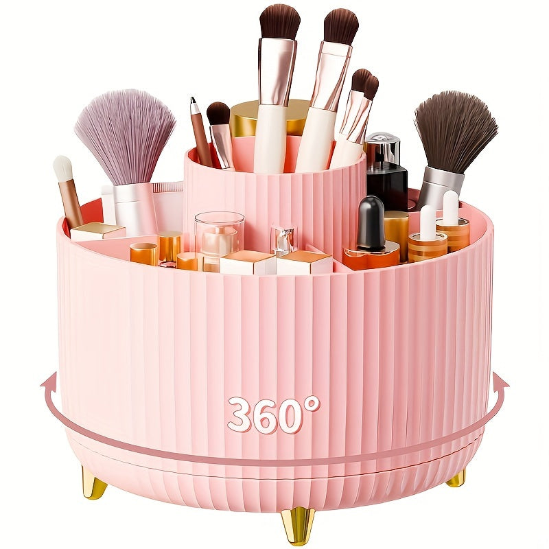 Rotating Makeup Organizer with 5 Storage Compartments – Swivel Cosmetics Holder for Vanity | Thomler