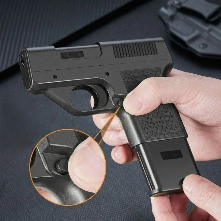 Pistol Windproof Butane Lighter with Hidden Compartment for Keys, Cash & Valuables | Refillable Torch Flame | Collectible Novelty Design | Thomler