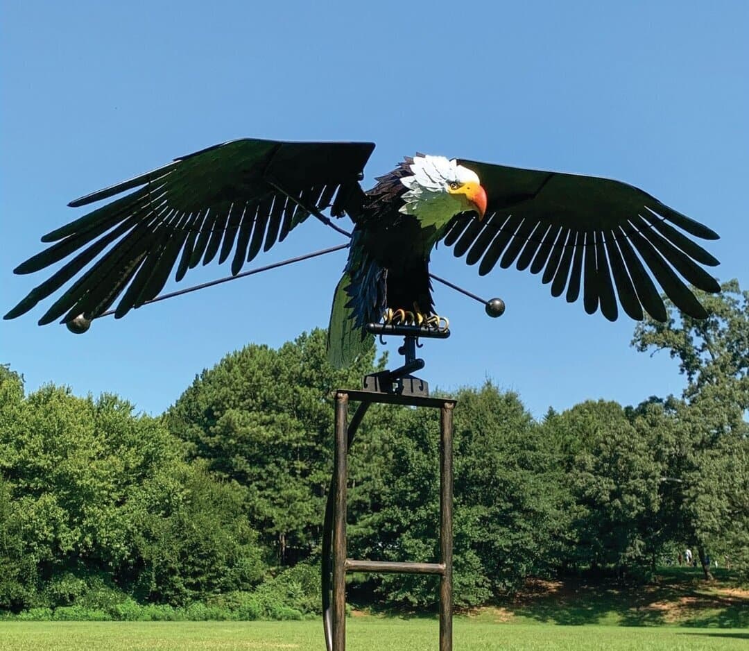 Metal Spinning Garden Wind Spinner Sculpture for Yard Outdoor Lawn Ornament Kinetic Windmill Decor Bird Eagle Owl Patio Balcony Decorative | Thomler