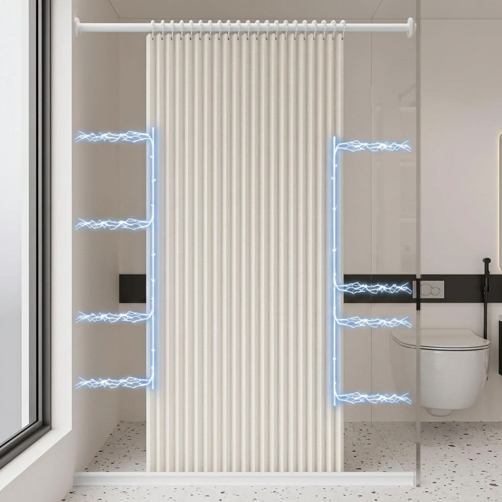 Collapsible Magnetic Shower Screen – Space-Saving Waterproof Bathroom Divider for Wet Rooms & Tub Enclosures | Thomler