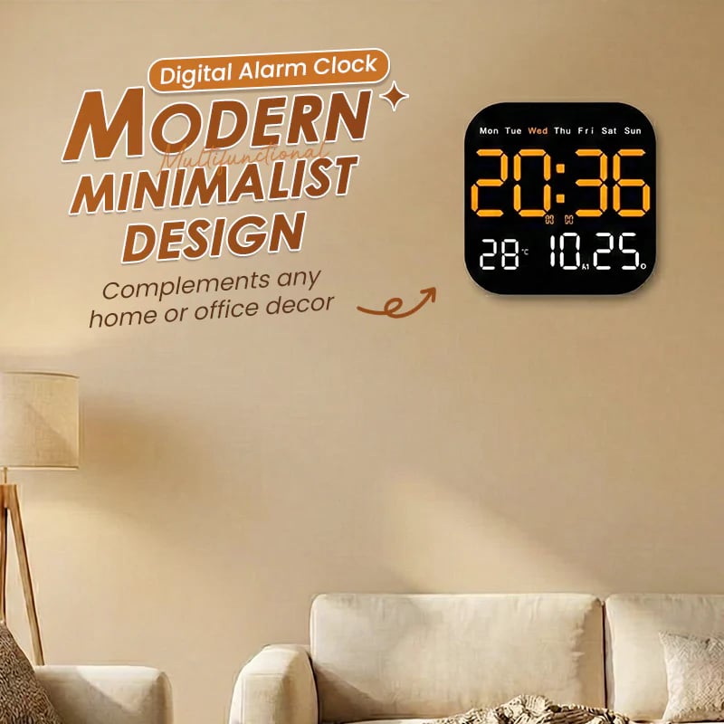 Desktop Alarm Clock with Remote Control, Temperature Display & Adjustable Brightness for Bedroom, Office | Thomler