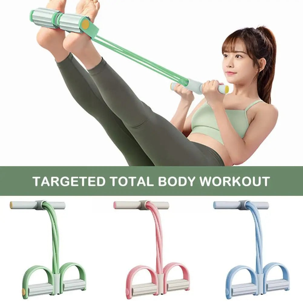 Resistance Band Trainer with Foot Pedals for Full Body Workout Home Gym Exercise Equipment Portable Fitness Toning Legs Arms Core Yoga Pilat | Thomler