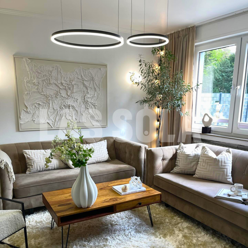 Cascading Ring LED Pendant – Adjustable Metal Hoop Ceiling Light for Dining Room & Bedroom | Thomler