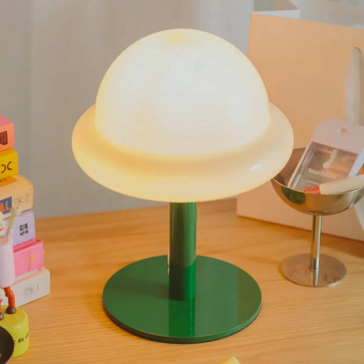Table Lamp Glass Shade 28.0 cm Mint Or Citrus Bedroom Mood Lighting Modern Accent Light | Thomler