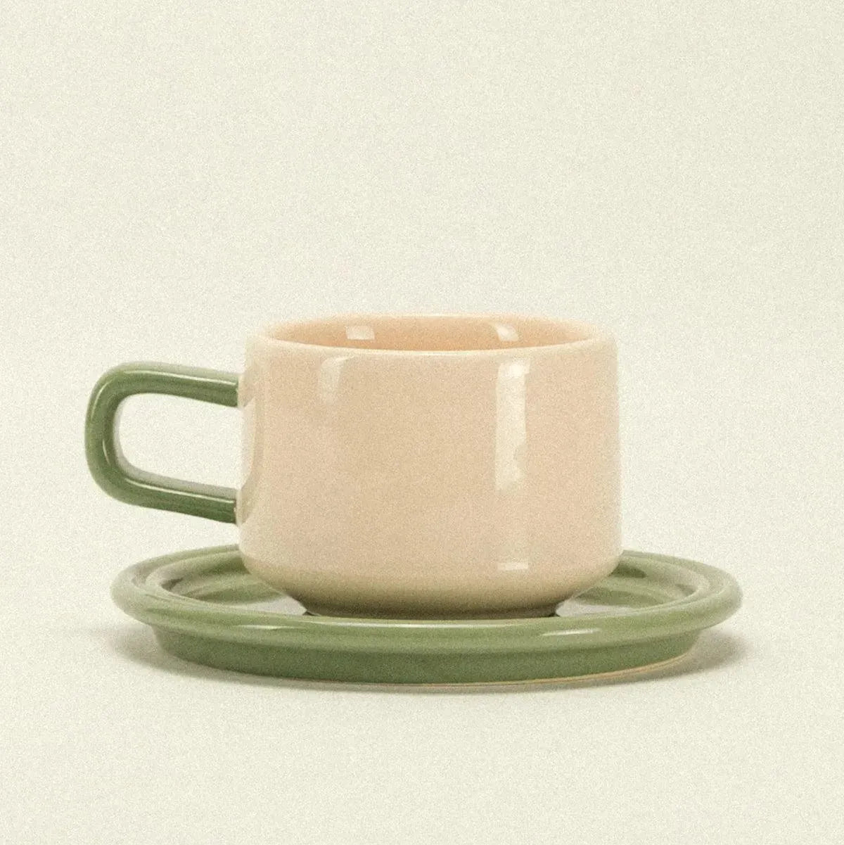 Cup And Saucer Ceramic Matching Two Piece Colour Accent Coffee Tea Hot Chocolate Breakfast Tableware Gift Set | Thomler