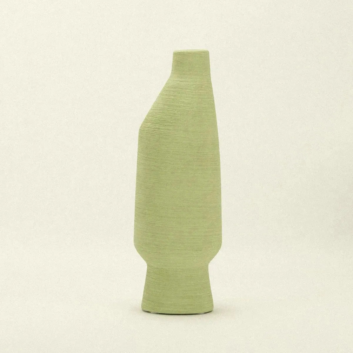 Vase Ceramic 30.0 cm (11.8") Green Decorative Living Room Dining Table Sculptural Interior Accent Art Vessel | Thomler