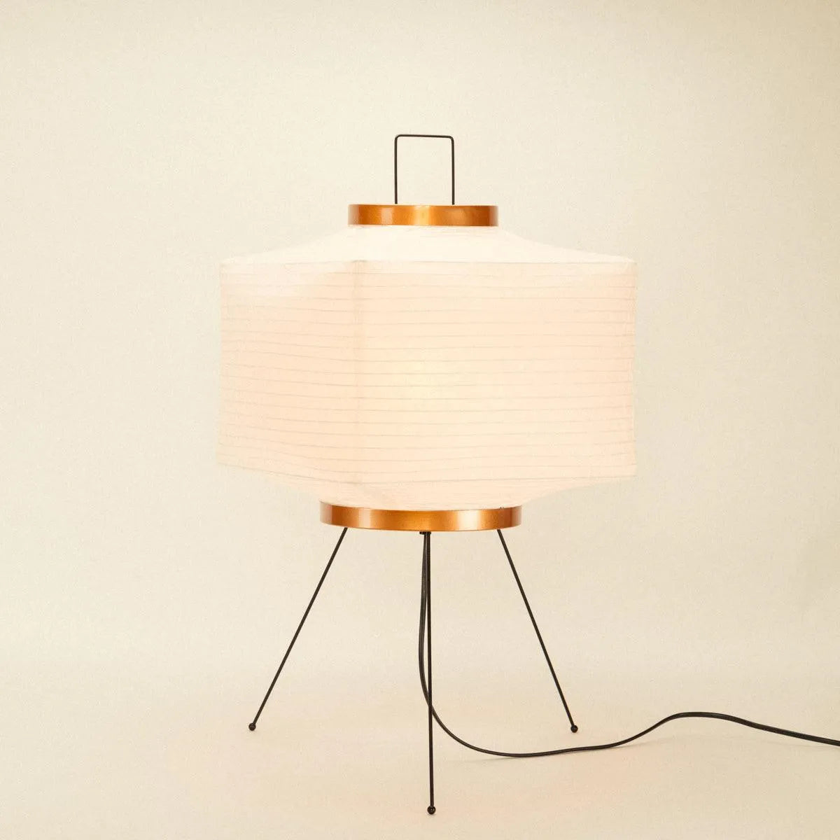 Floor Lamp Rice Paper 60.0 cm White Living Room Japandi Mood Lighting Geometric Japanese Style Accent Light | Thomler
