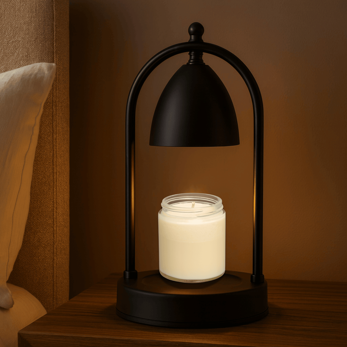Flameless Heat Wax Melter with Timer & Dimmer – Glass Shade Desktop Fragrance Lamp for Jar Candles | Thomler