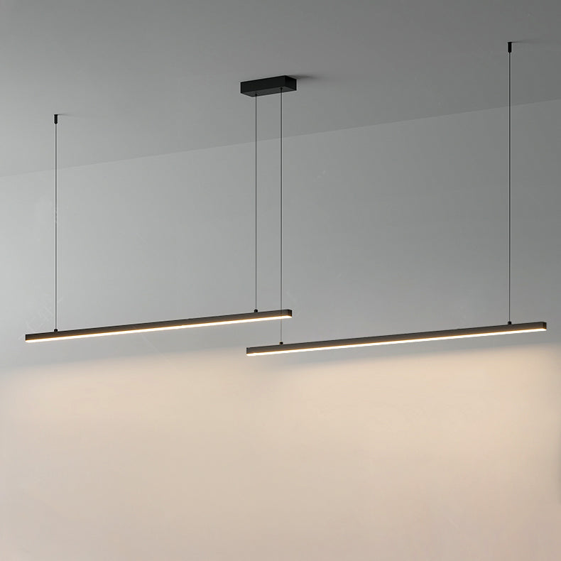 Linear Pendant Light Metal 39 in Adjustable Kitchen Island LED Warm White 3000K-6000K Modern Dining Room Hanging Lamp | Thomler