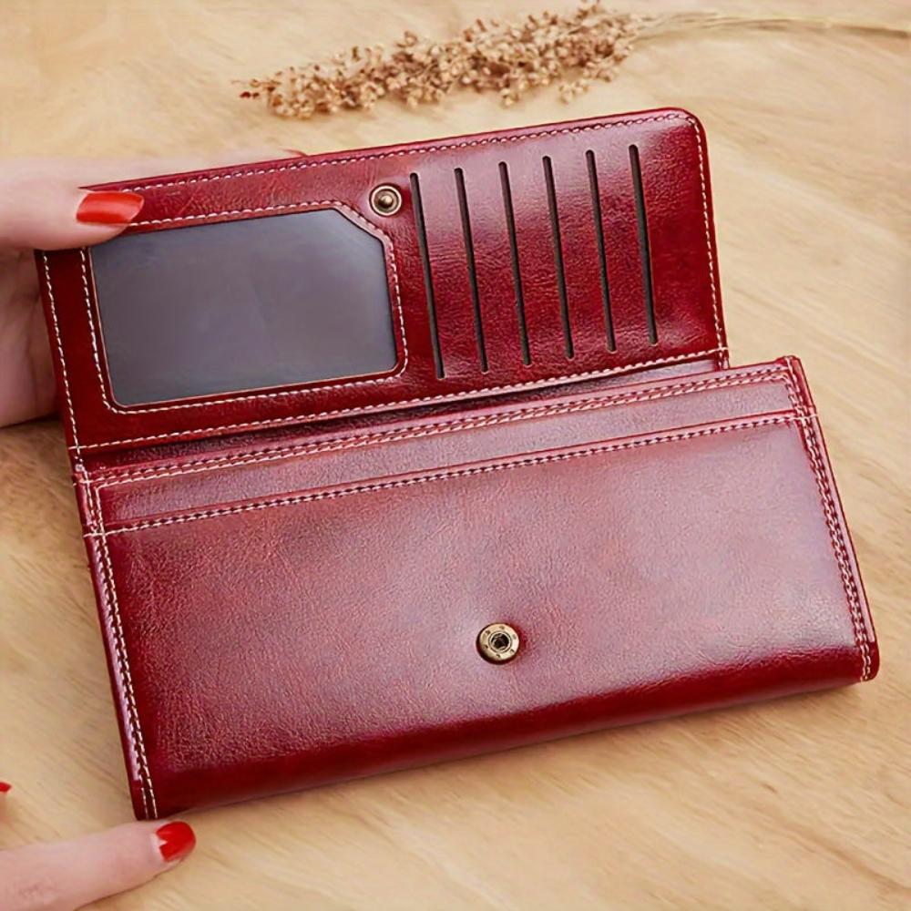 Leather Bifold Wallet for Women – Compact Card Holder with Multiple Slots, Slim Fold Design for Cash & Credit Cards, Everyday Use | Thomler
