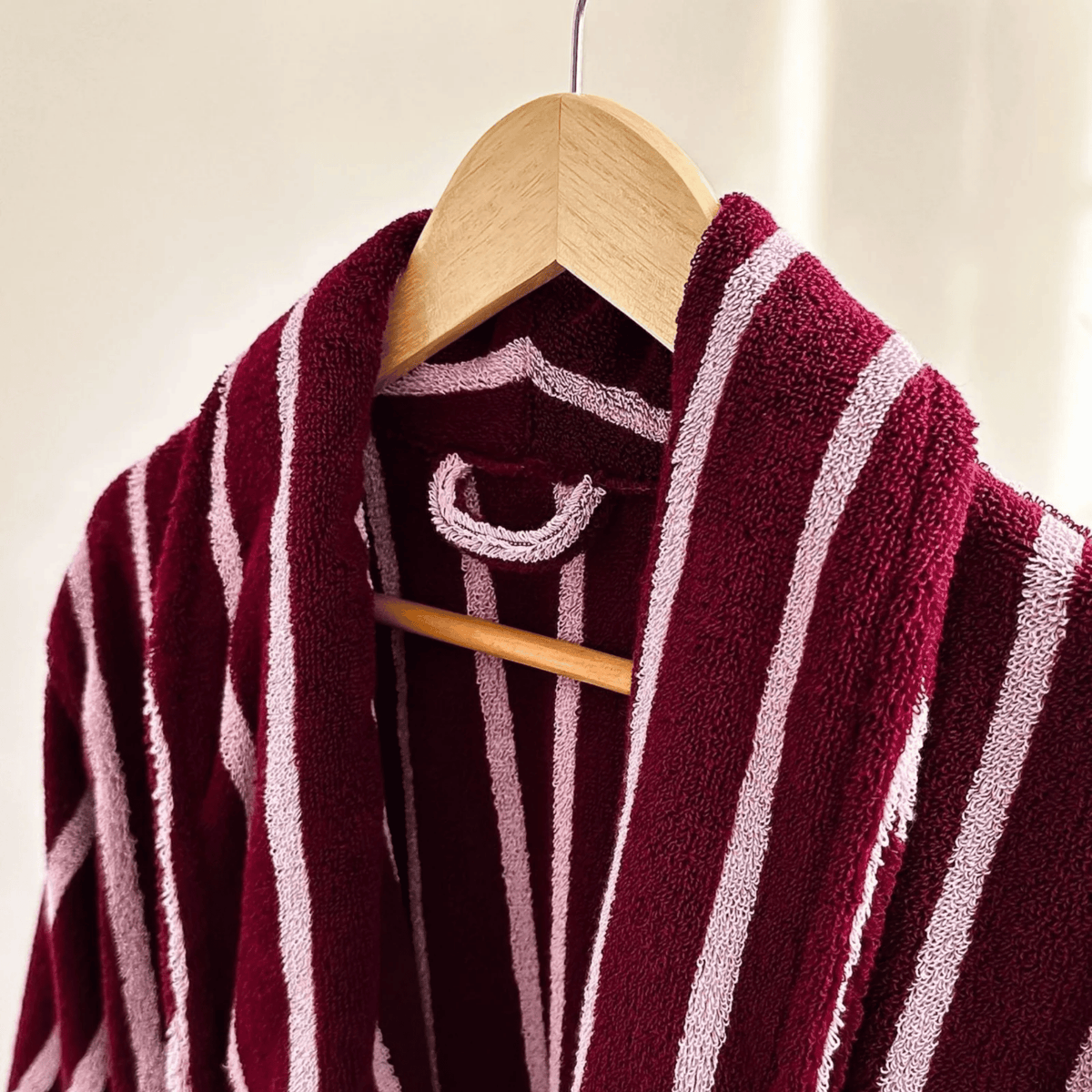 Jacquard Striped Robe in Pure Organic Cotton for Bath & Lounge | Thomler
