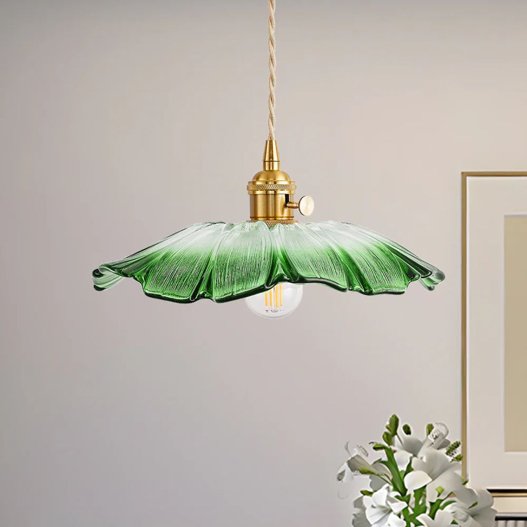 Pendant Light Ribbed Glass 28.0 cm Deep Red Dining Room Kitchen Island Hanging Ceiling Lamp Vintage E27 Adjustable Cord | Thomler