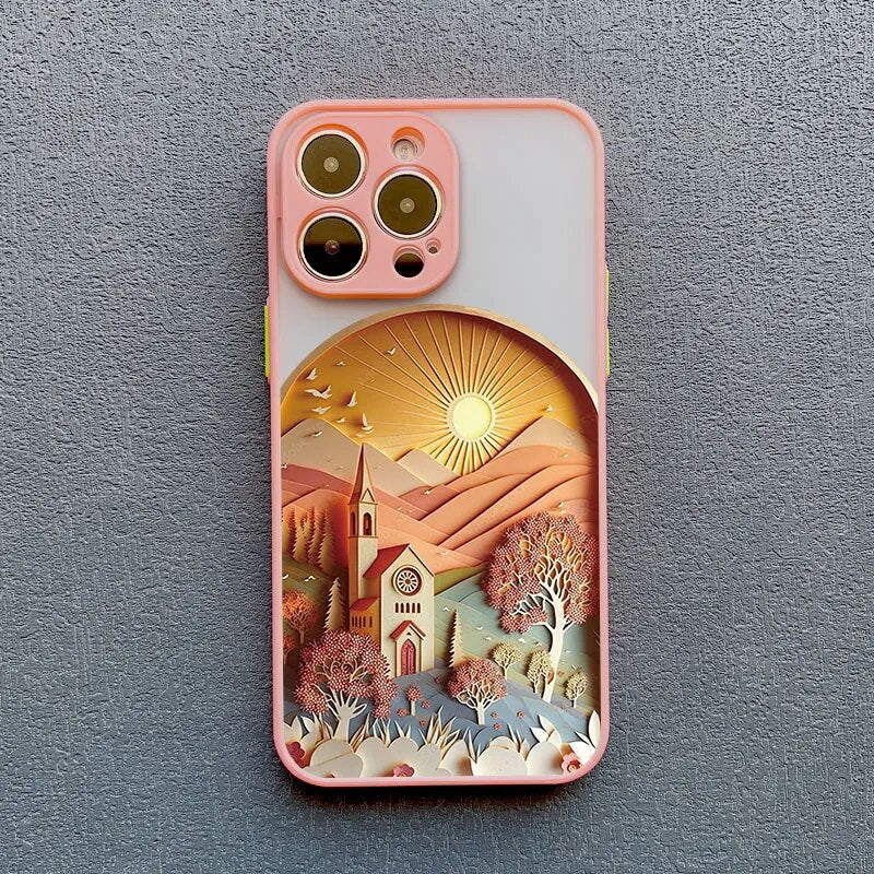 Protective Silicone iPhone Case with Scenic 3D Graphics & Camera Protection for iPhone 14-17 Series | Thomler