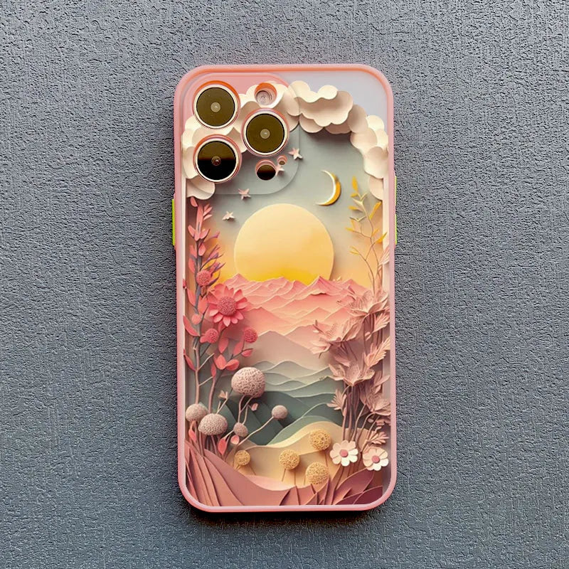 Protective Silicone iPhone Case with Scenic 3D Graphics & Camera Protection for iPhone 14-17 Series | Thomler