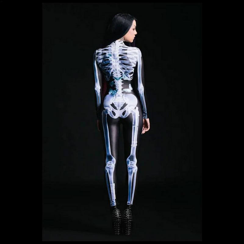 Full-Body Skeleton Costume with 3D Print – Form-Fitting Jumpsuit for Halloween Party & Cosplay | Thomler