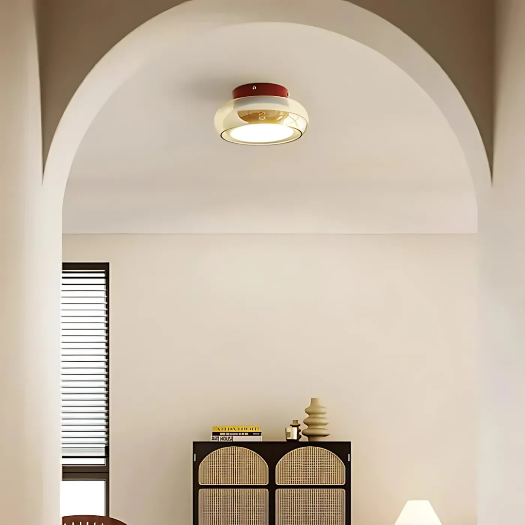 Ceiling Lamp Glass 24W Amber Warm White Living Room Hallway Retro LED Flush Mount Lighting | Thomler