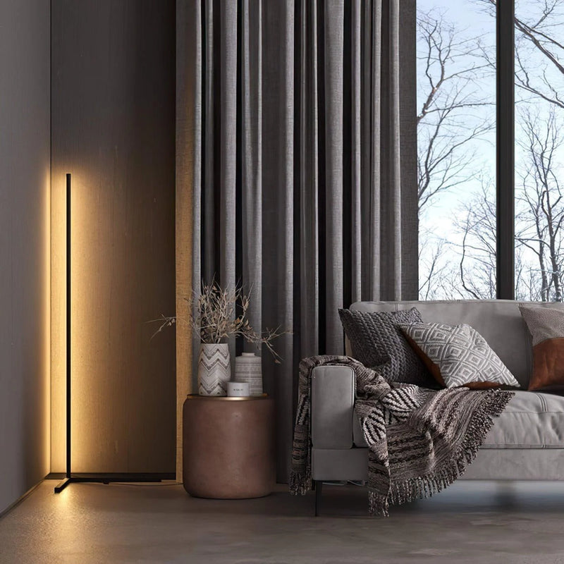 Modern RGB LED Floor Lamp with Remote | Adjustable Warm White & Color Changing Standing Light for Living Room Corner & Home Ambiance | 24W | Thomler