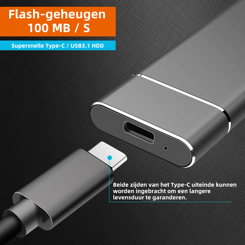 Portable Solid State Drive 520 MB/s USB-C 1TB 2TB Aluminum for Laptop Desktop Mac PC Backup Photo Video Storage | Thomler