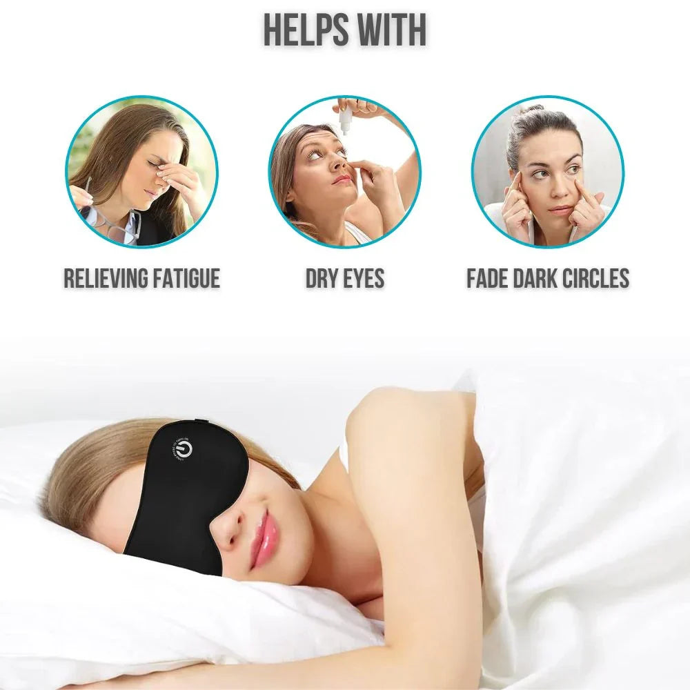 Cordless Heated Eye Mask with 3 Heat Settings & USB Charging for Sleep & Relaxation | Thomler