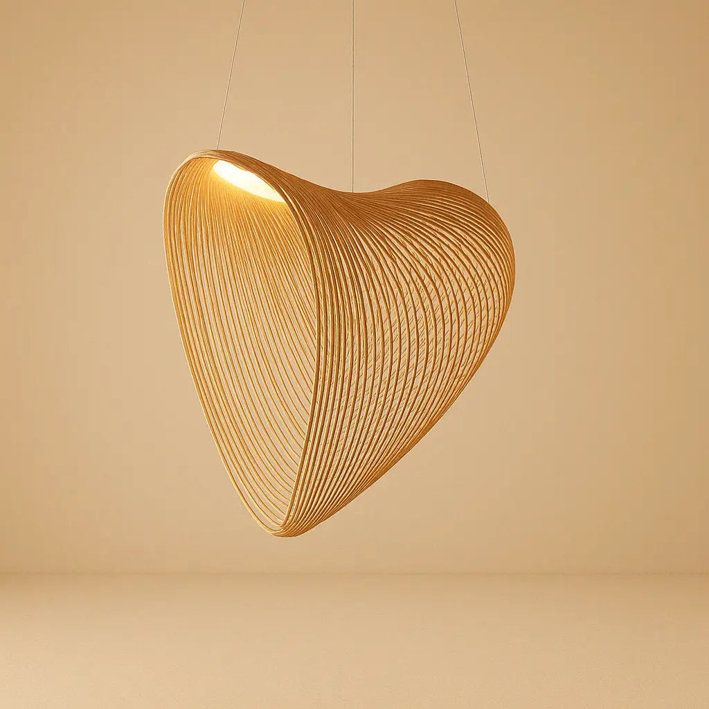Pendant Light Wood LED 8W Natural Adjustable 200.0 cm Dining Room Restaurant Hanging Ceiling Lamp | Thomler