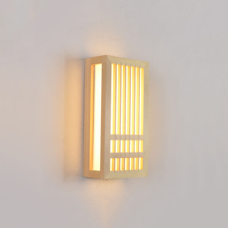 Wall Lamp Wood Acrylic 11.8 in LED Beige Bedroom Living Room Modern Sconce Lighting Fixture Indoor Decor | Thomler