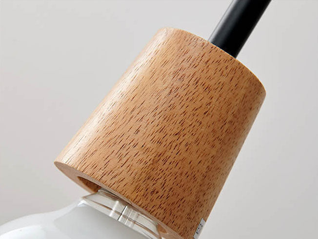 Pendant Light Glass Wood E26 27.0 cm Transparent Dining Room Kitchen Island Hanging Ceiling Lamp | Thomler