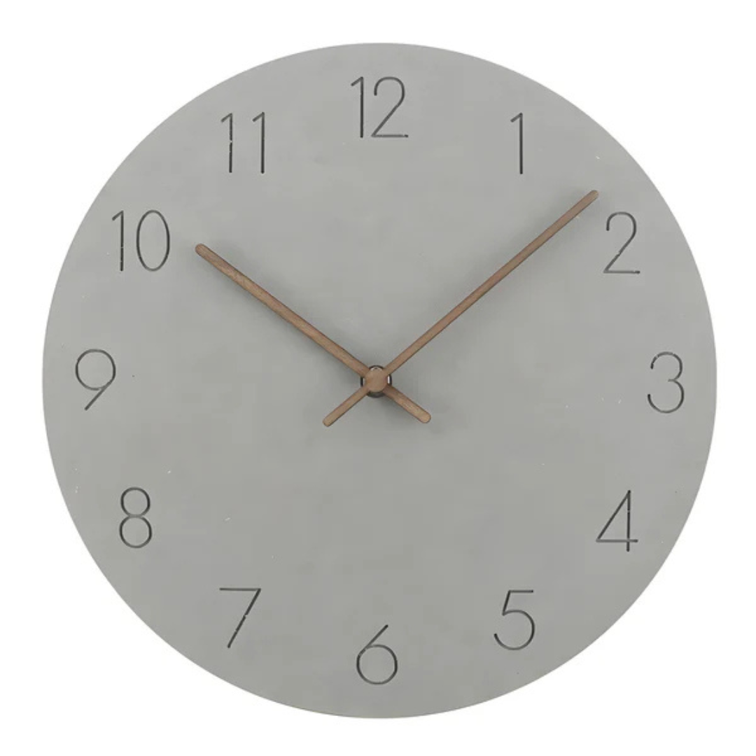 Wooden Wall Clock Silent Quartz Movement No Ticking 11.5 Inch Round Modern Home Office Bedroom Living Room Kitchen Décor Minimalist | Thomler