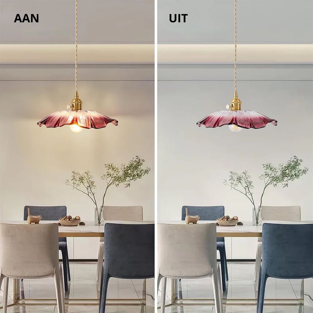 Pendant Light Ribbed Glass 28.0 cm Deep Red Dining Table Hanging Ceiling Lamp Vintage Hallway Lighting E27 | Thomler