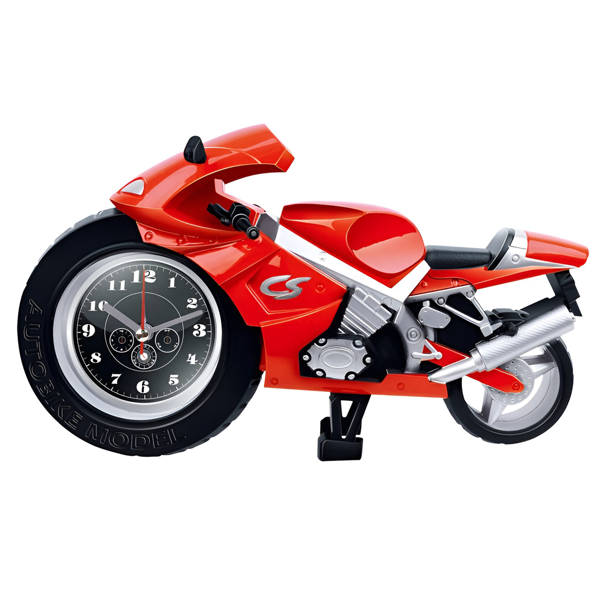 Motorcycle Alarm Clock Decorative Racing Bike Tabletop Timepiece for Bedroom Office Kids Room Unique Biker Gift | Thomler