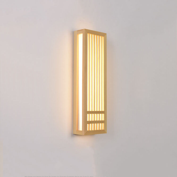 Wall Lamp Wood Acrylic 11.8 in LED Beige Bedroom Living Room Modern Sconce Lighting Fixture Indoor Decor | Thomler