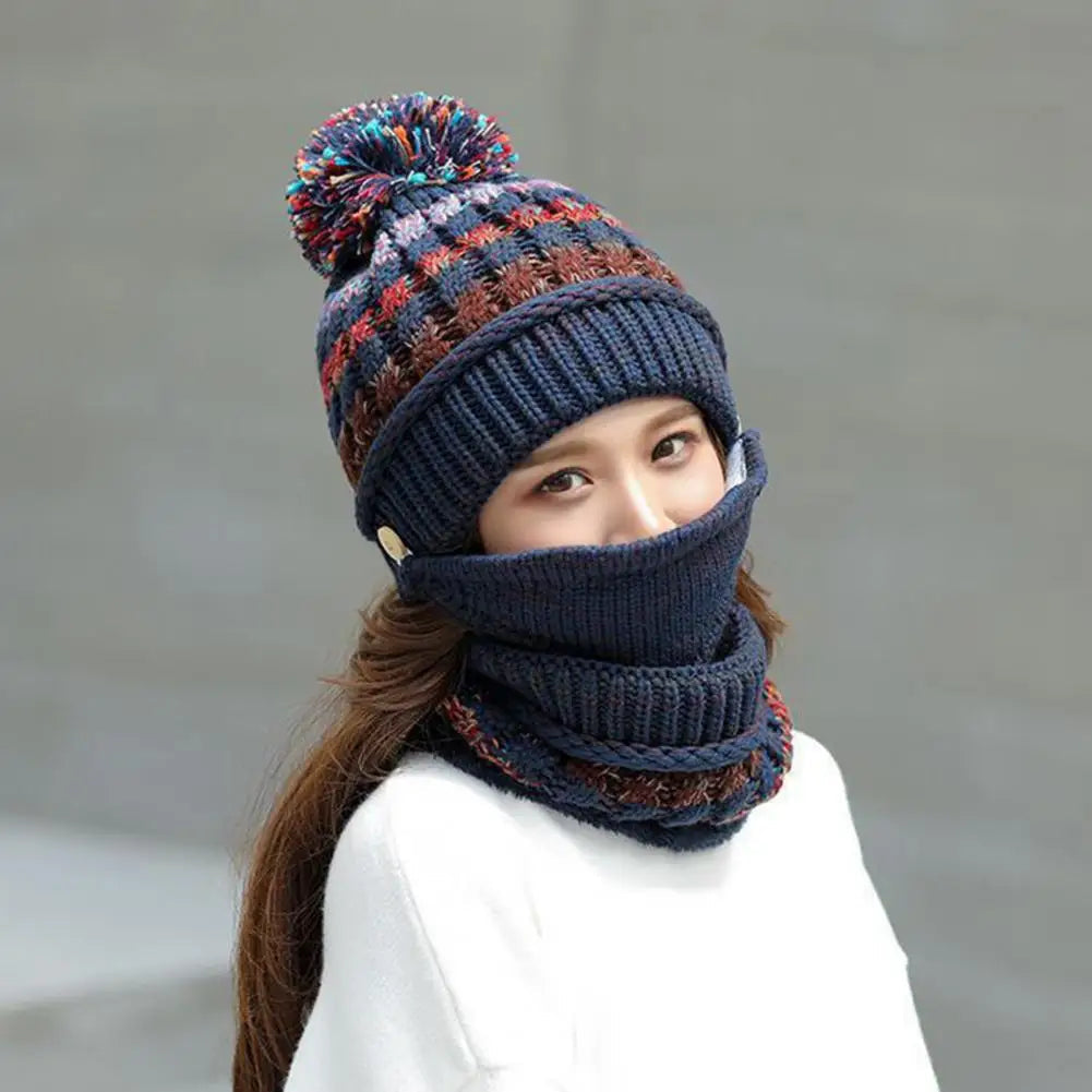 Winter Beanie and Neck Warmer Combo with Fleece Interior and Removable Shield | Thomler