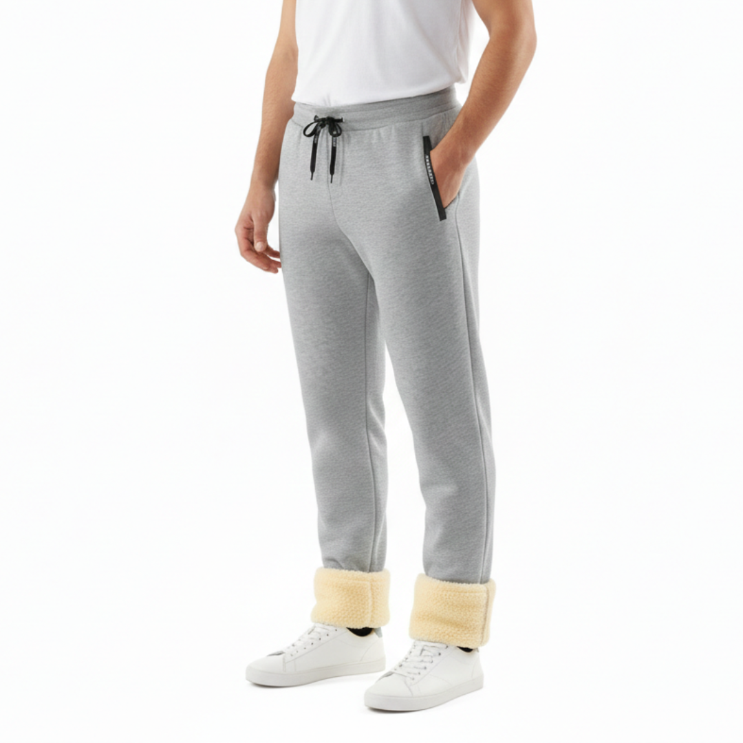 Thermal Fleece-Lined Joggers with Zippered Pockets – Winter Sweatpants for Men | Thomler