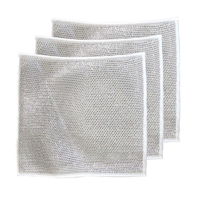 Nylon Mesh Dishcloth Set Safe for Nonstick Cookware Kitchen Cleaning Cloth Reusable Scouring Pad for Pots Pans Dishes Countertops | Thomler
