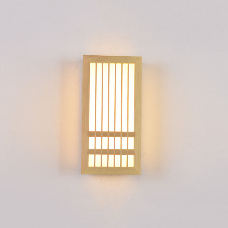 Wall Lamp Wood Acrylic 11.8 in LED Beige Bedroom Living Room Modern Sconce Lighting Fixture Indoor Decor | Thomler