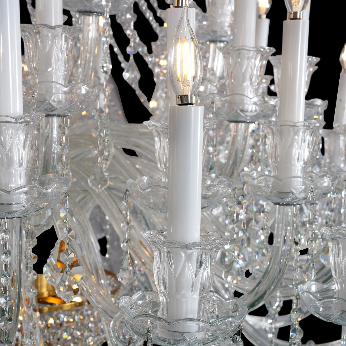 Grand Tiered Crystal Chandelier 35-90 Bulbs Dimmable LED Foyer Statement Lighting for High Ceilings Entryway Staircase Hotel Lobby | Thomler