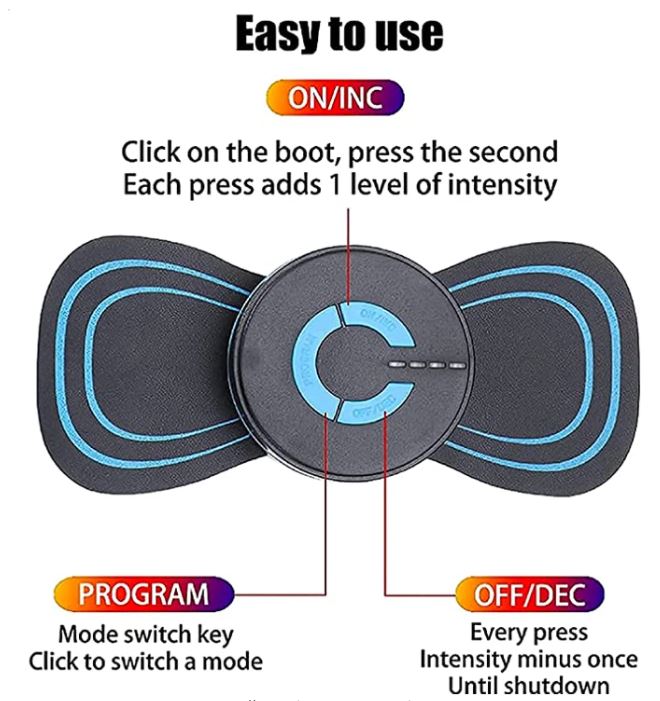 EMS Pulse Massager for Neck Shoulders Legs Arms Back Pain Relief Adjustable Intensity Portable Muscle Stimulator | Thomler