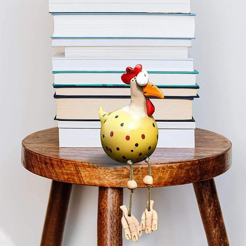 Metal Rooster Yard Stake with Wind-Blown Legs for Garden & Patio Decor | Thomler