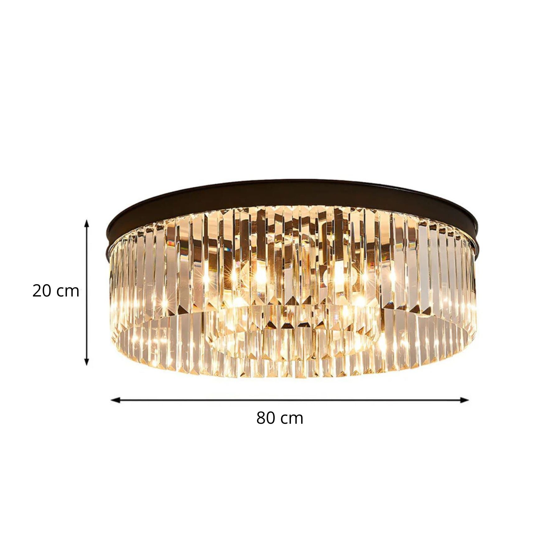 Ceiling Lamp Iron Crystal 40.0 cm Gold Living Room Hallway Bedroom Lighting Fixture | Thomler