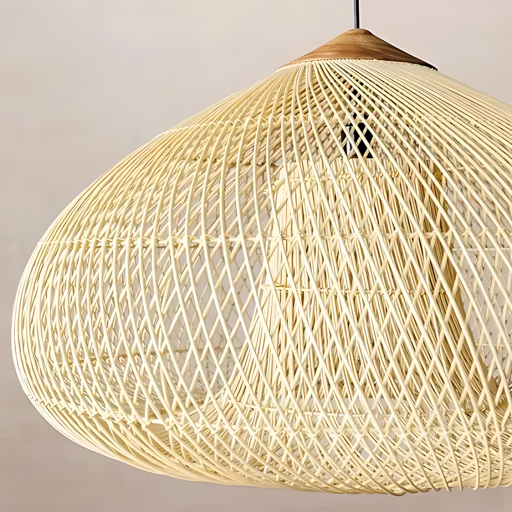 Pendant Light Rattan Handwoven E26 Boho Dining Room Kitchen Island Hanging Ceiling Fixture | Thomler