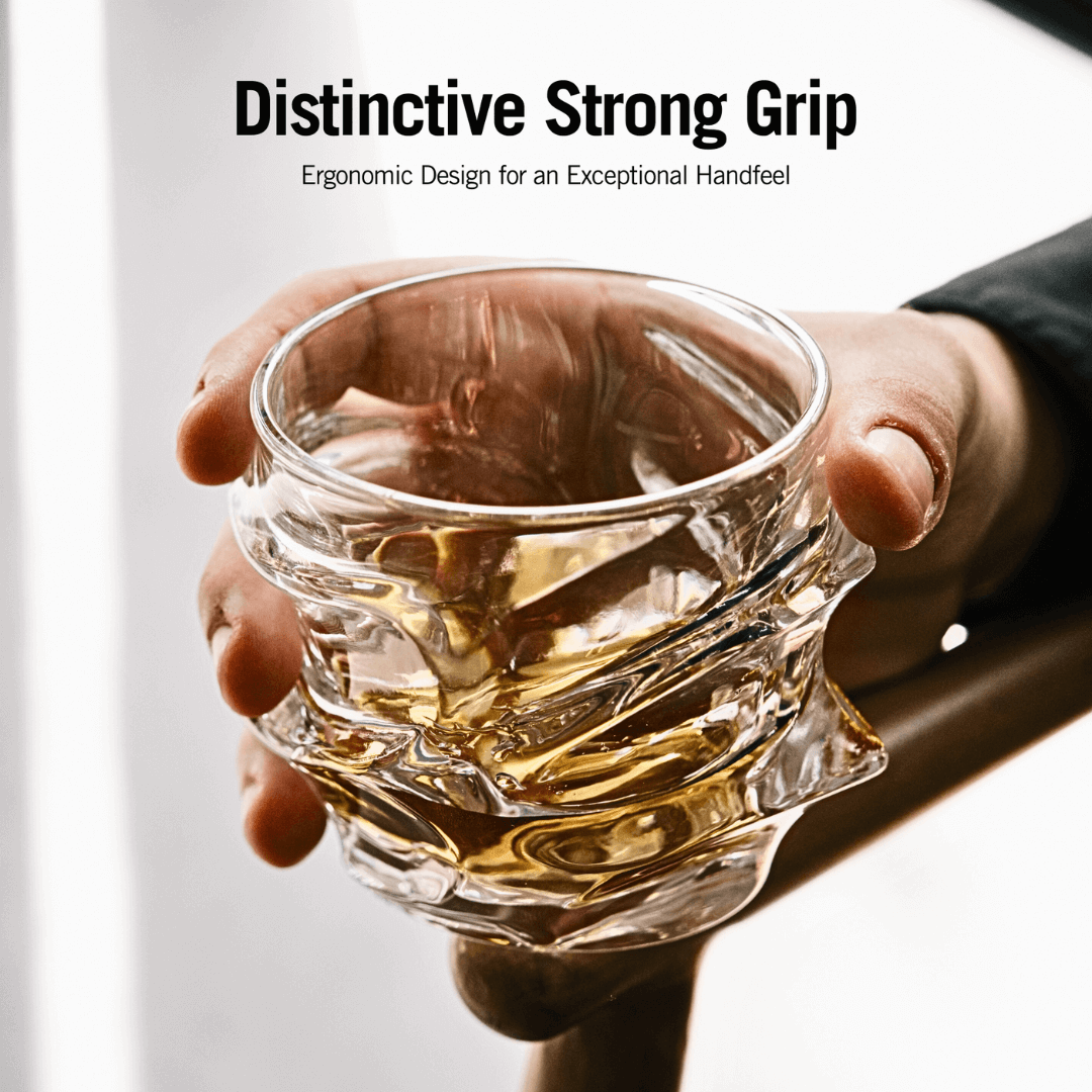 Textured Crystal Whiskey Tumbler Set – Premium Handmade Glassware for Bourbon & Scotch | Thomler