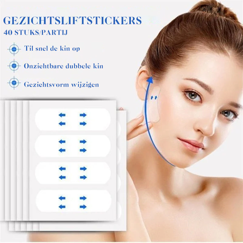 Invisible Facial Lifting Tape Strips for Jawline Contouring & Wrinkle Smoothing - Clear V-Shape Face Lift Stickers for Under Makeup - Breath | Thomler