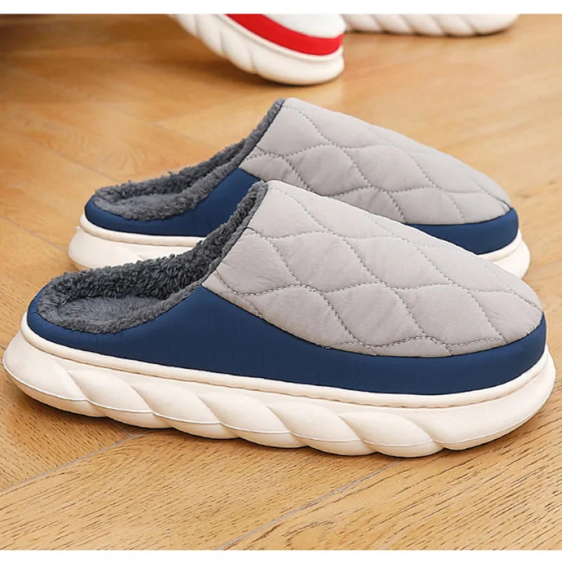 Men's Cushioned Indoor-Outdoor House Shoes with Water-Resistant Sole & Plush Lining | Thomler