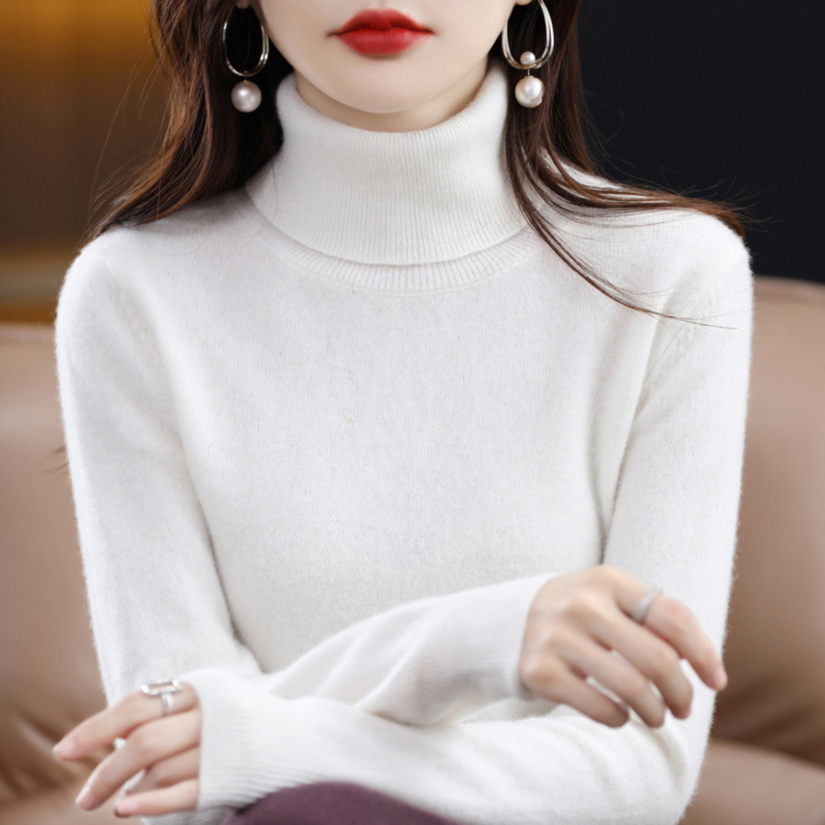 Women's Cashmere Turtleneck Sweater – Soft Knit Pullover for Fall & Winter | Thomler