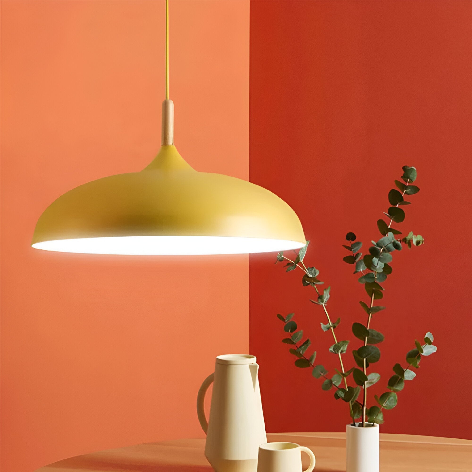 Pendant Light Wood Iron Shade Ø35.0–60.0 cm Dining Room Kitchen Island Japandi Scandinavian Hanging Ceiling Lamp E27 | Thomler