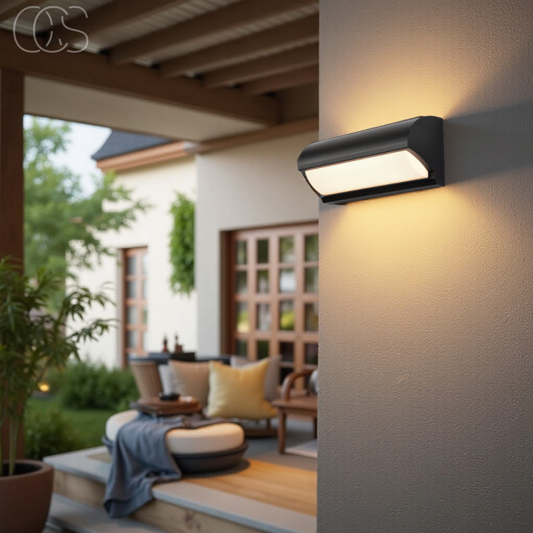 Wall Lamp ABS PC 25.0 cm Black Outdoor Patio Garden Path LED Light IP65 Warm White 20W | Thomler